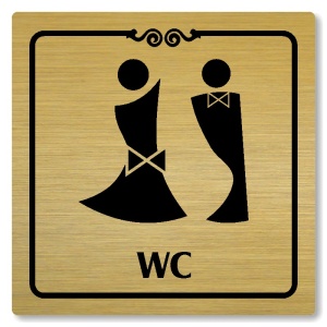 WC společné, 100x100mm, zlatá, Texas